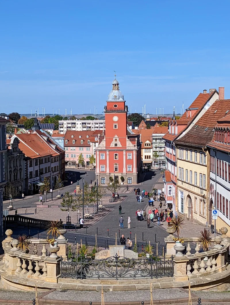 Gotha Hauptmarkt mit Rathausturm